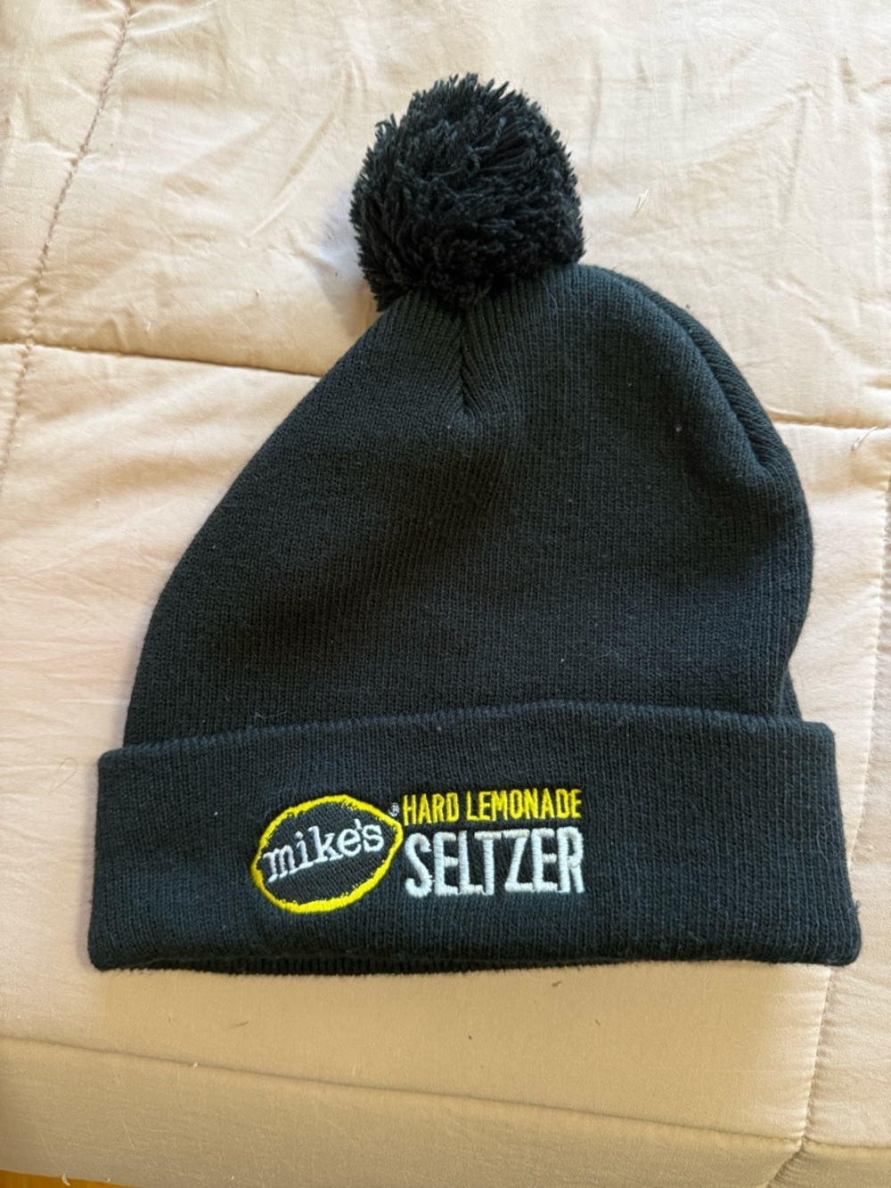 Mike's Hard Lemonade Black Pom Cuffed Beanie Hat